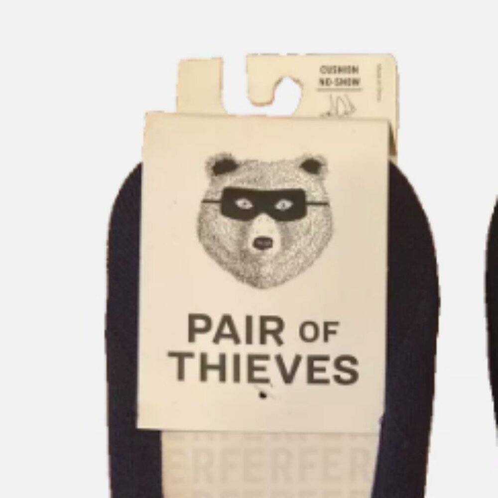 NWT PAC of 3 Thieves Black, Brown Cushion No-Shows Liner Sock Sz L 6